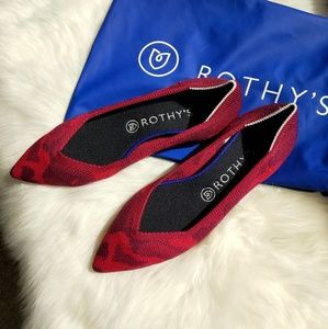 Rothy's Red Camo Pointy-toe Flat